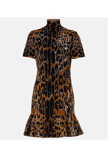 Alaïa Abito corto con stampa leopardata