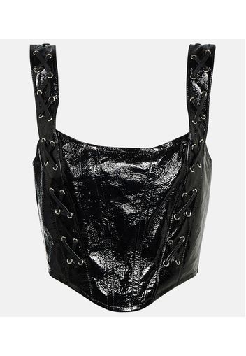 Top bustier in pelle