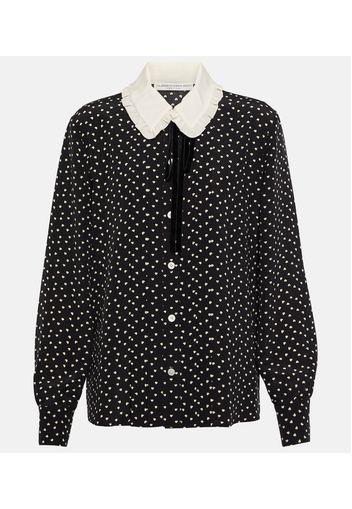 Blusa in misto seta a pois