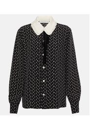 Blusa in misto seta a pois