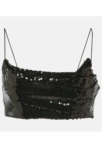 Top cropped con paillettes