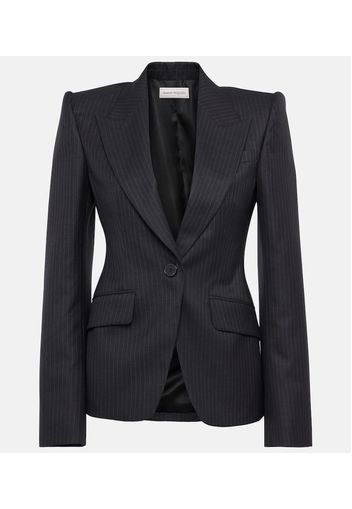 Blazer gessato in lana