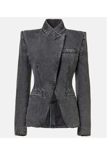 Blazer di jeans asimmetrico