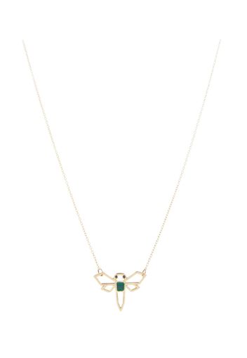 Collana Libelula in oro 9kt con smeraldo