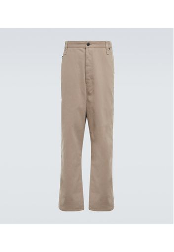 Pantaloni regular in gabardine di cotone