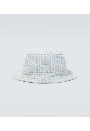 Cappello da pescatore in denim con logo