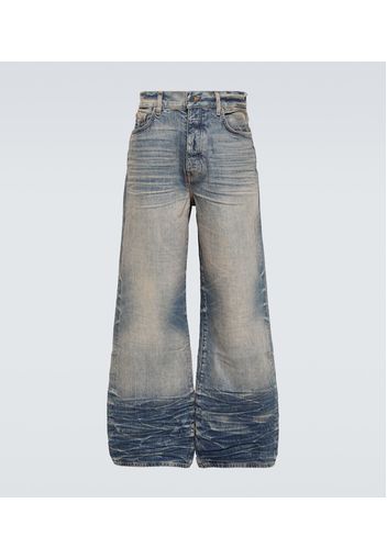 Jeans a gamba larga e vita alta