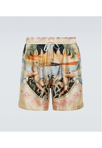 Shorts in seta con stampa