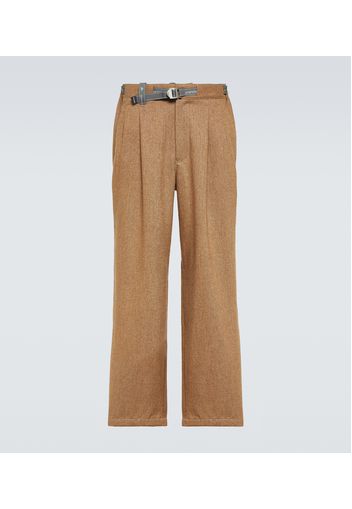 Pantaloni Re Wool in tweed a gamba larga