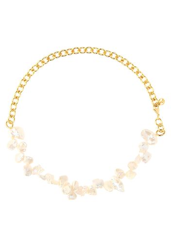 Collana Two Faced Shelly bagnata in oro 18 kt con perle