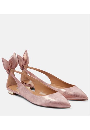 Ballerine Bow Tie in pelle metallizzata