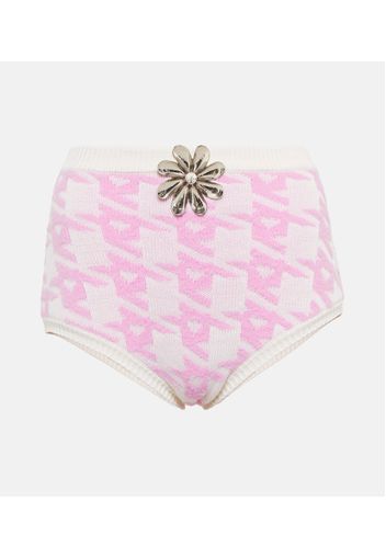 Shorts pied-de-poule con decorazioni