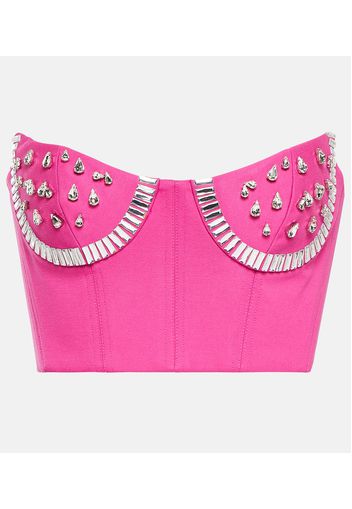 Top bustier con cristalli