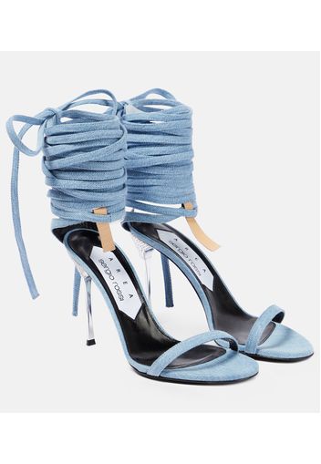 x Sergio Rossi - Sandali Shibari in denim