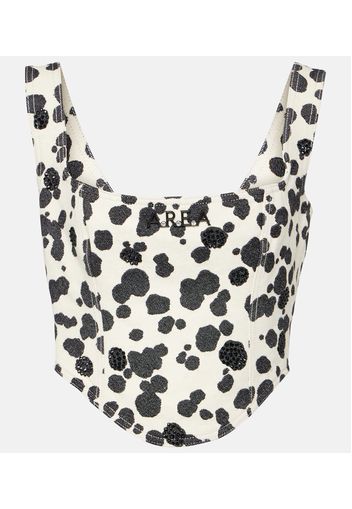 Top di jeans Dalmatian con cristalli