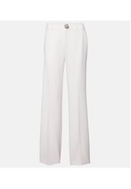 Pantaloni flared in lana con cut-out