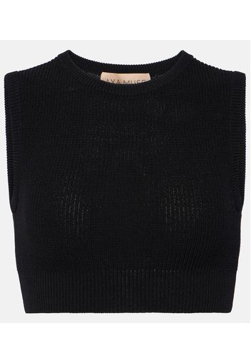 Top cropped in misto cotone