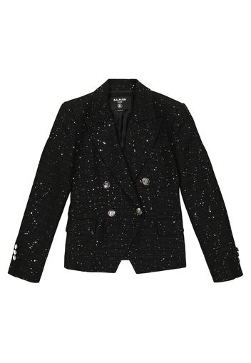 Blazer in misto cotone con paillettes