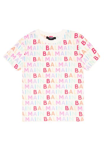 T-shirt in cotone con stampa e logo