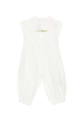 Baby - Jumpsuit corta in cotone con logo