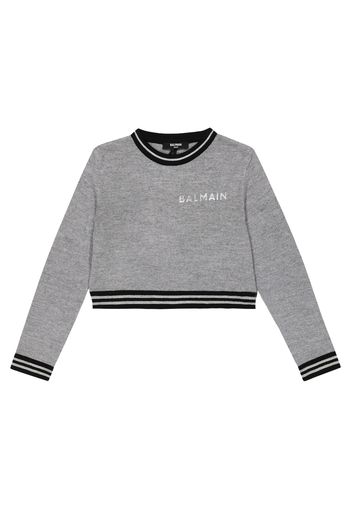 Pullover in maglia di lana con logo