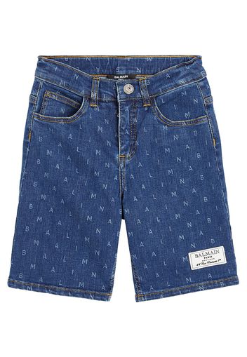 Shorts di jeans con logo