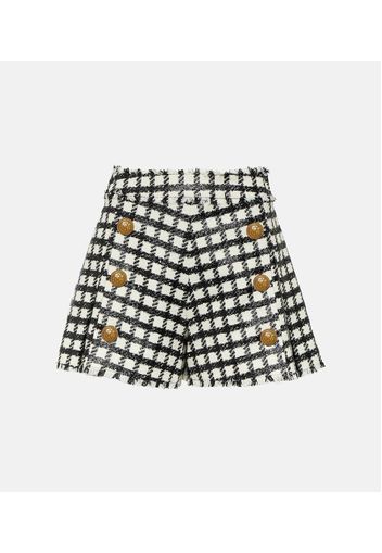 Shorts in misto lana a quadri