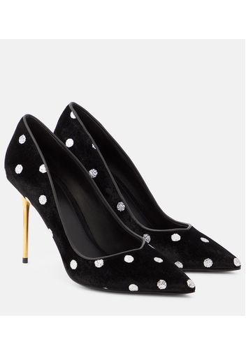 Pumps Ruby in velluto a pois