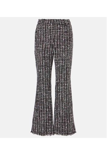 Pantaloni flared in tweed a vita alta