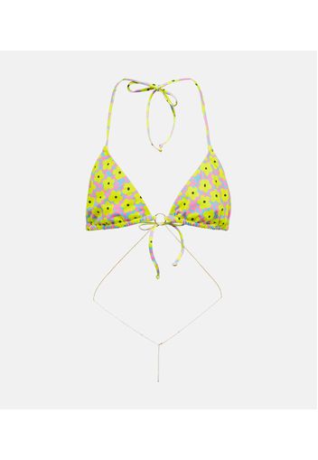 Top bikini con stampa