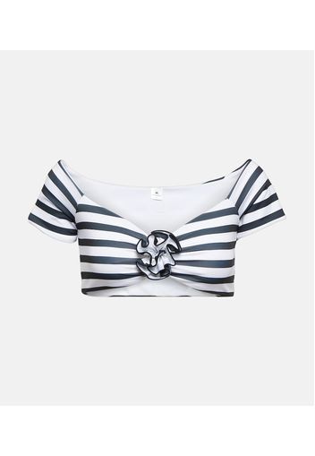 Top cropped Stefani con scollo bardot