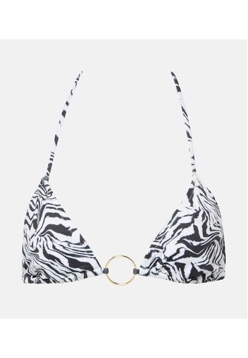 Top bikini con stampa