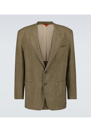 Blazer in misto lino a quadri