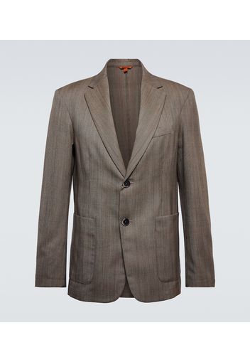 Blazer monopetto in lana a quadri