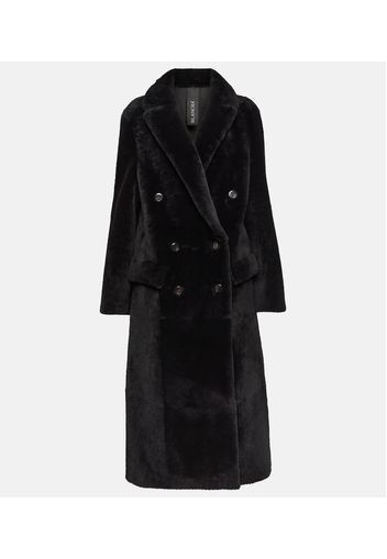 Cappotto doppiopetto reversibile in shearling