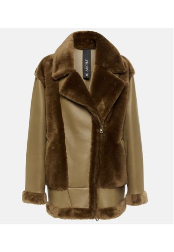 Giacca in pelle e shearling