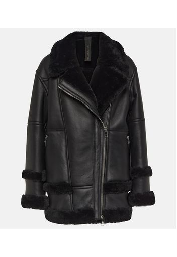 Giacca in pelle e shearling