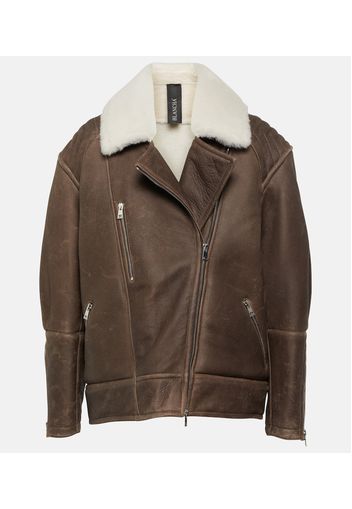 Giacca in pelle con shearling