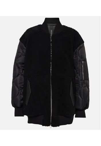 Bomber in pelle e shearling