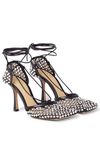 Pumps Stretch Sparkle in mesh e pelle