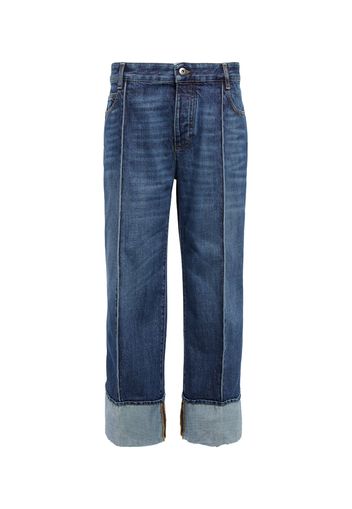 Jeans regular cropped a vita alta