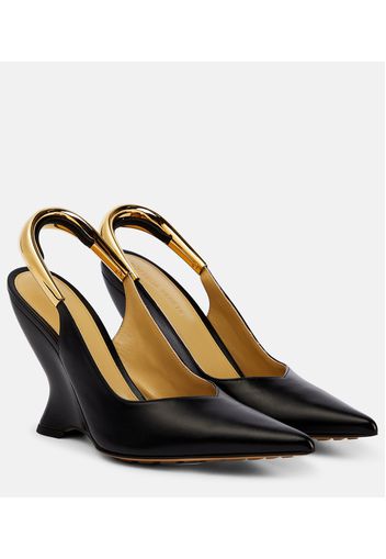 Pumps slingback Punta in pelle