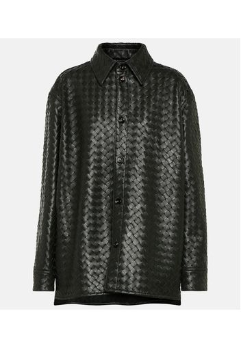 Camicia oversize in pelle