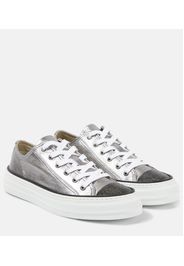 Sneakers in pelle metallizzata