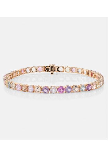 Bracciale Essentials Rivière in oro rosa 18kt con zaffiri