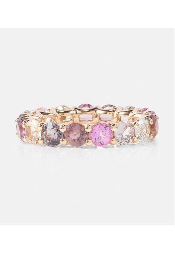 Anello Essentials in oro rosa 18kt con zaffiri