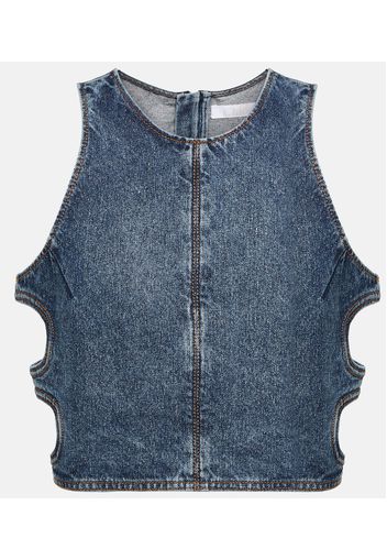 Top di jeans con cut-out