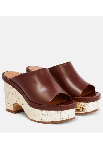 Mules con plateau Oli in pelle