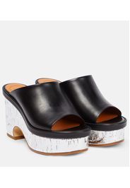 Mules con plateau Oli in pelle