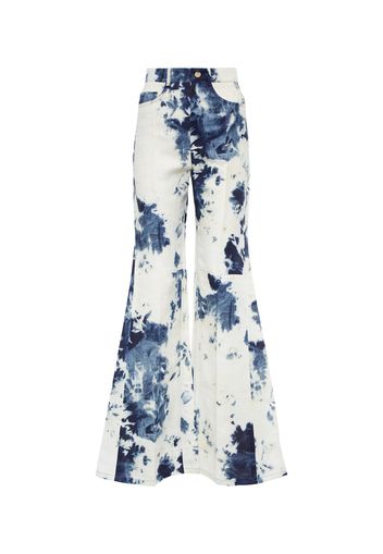 Esclusiva Mytheresa - Pantaloni flared tie-dye in lino